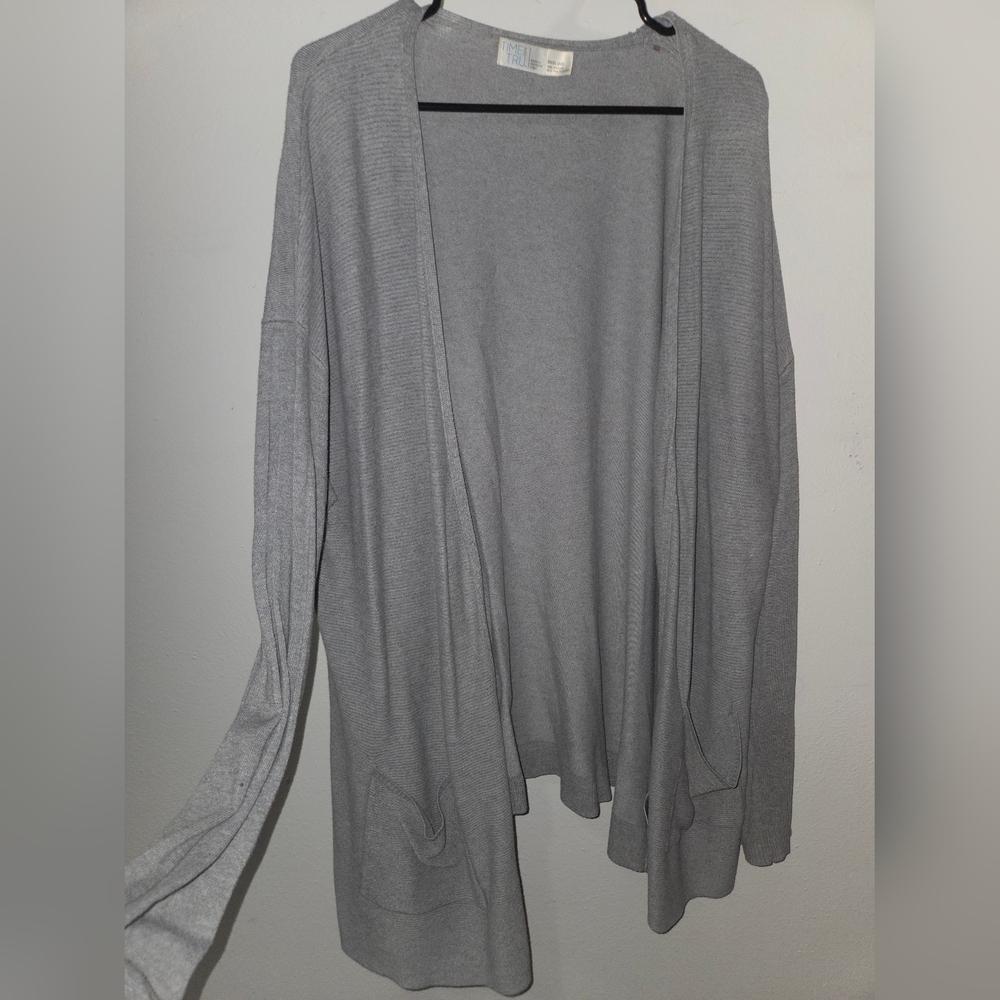 Time and Tru Light Gray Women's Cardigan​